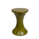 Vintage-inspirierter Beistelltisch/ Stuhl Tamtam aus Emaille in Olive