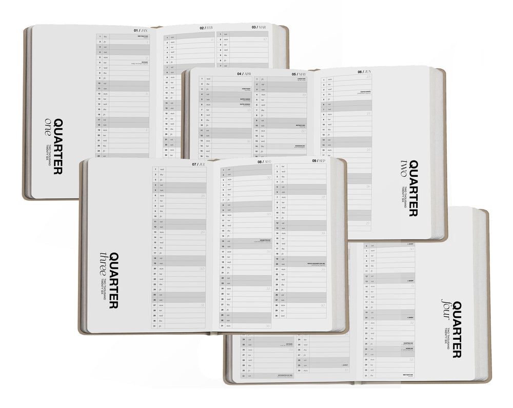 Pocket Planner 2026 – Taschenkalender in Beige, A6, mit Goldprägung