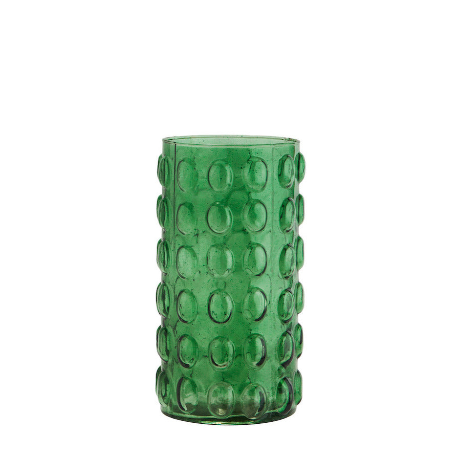 Glas Vase mit Bubbles in Grün Groß