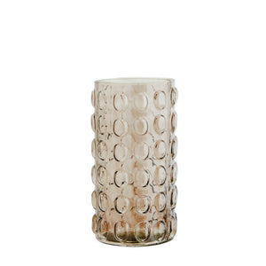 Glas Vase mit Bubbles in Hellbraun Groß