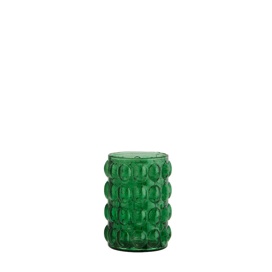 Glas Vase mit Bubbles in Grün klein