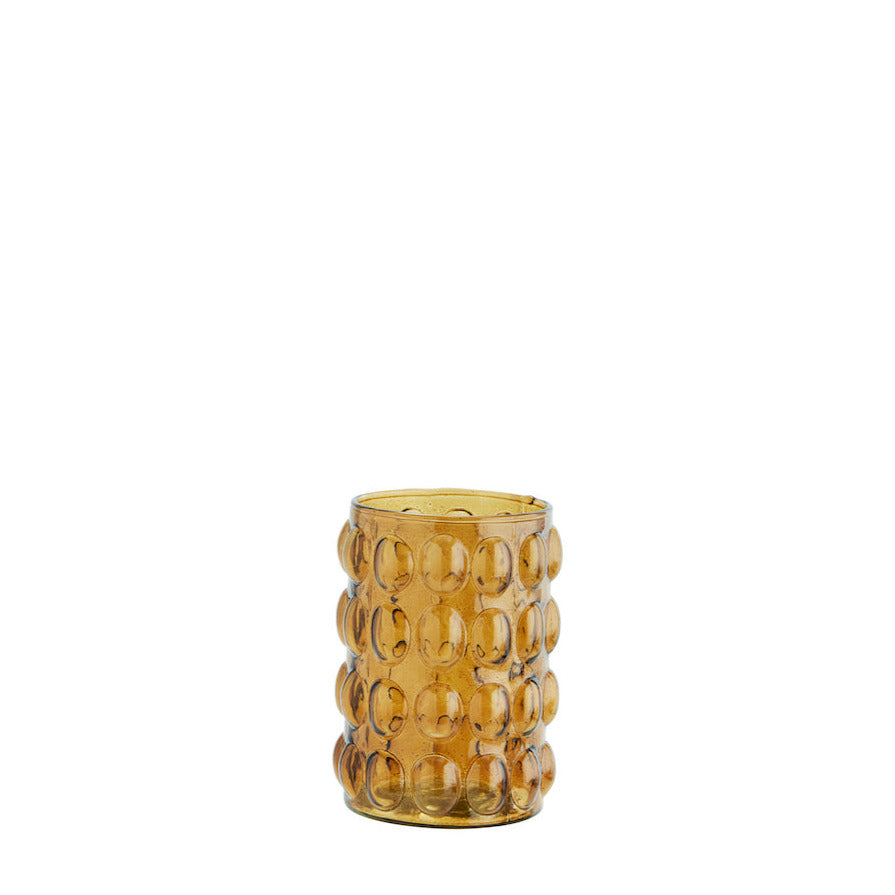 Glas Vase mit Bubbles in Amber klein