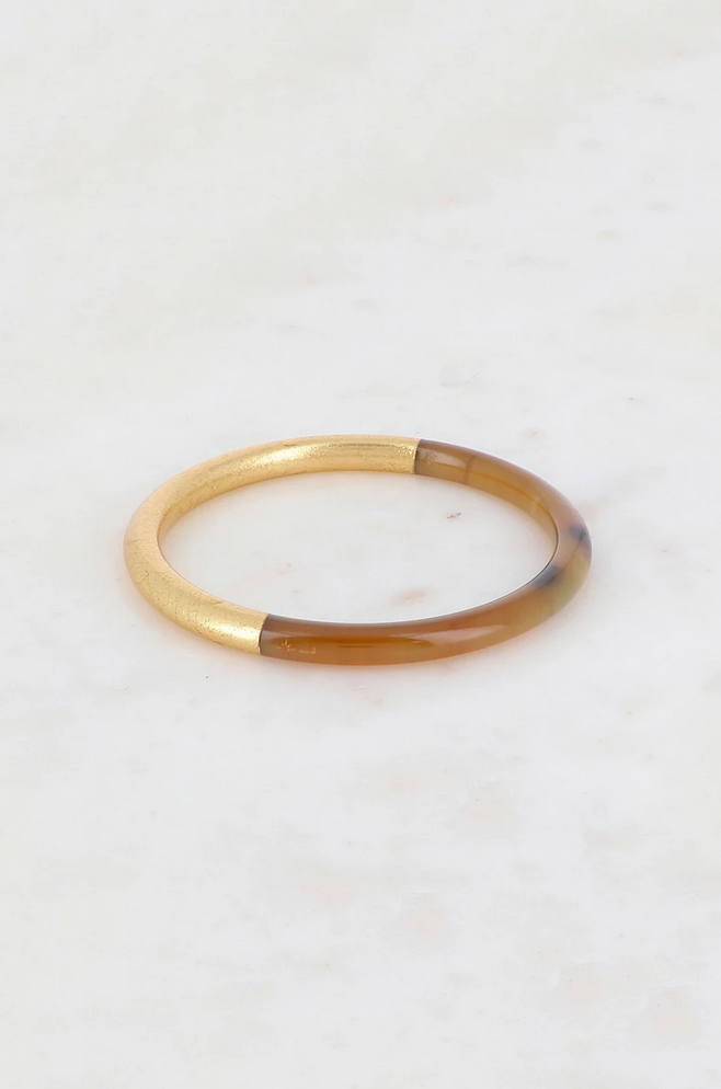 Lackierter Armreif aus Büffelhorn dick – handgefertigt in Vietnam