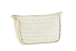 Kosmetiktasche Quilted Baumwollsamt Creme