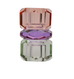 Kristall Kerzenhalter pfirsich/violett/grün