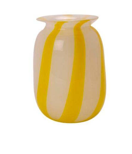 Vase Candy Gelbe streifen