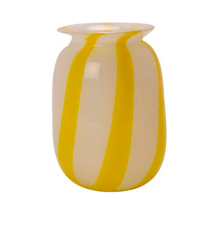 Vase Candy Gelbe streifen