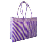 Oaxaca Mexikanische Tote Markttasche Lila Creme