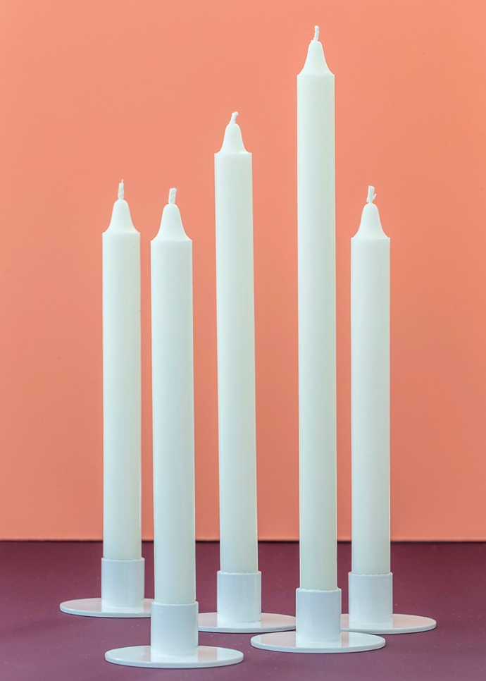 Kerzenhalter Circle Weiss 2,3 cm von Kunstindustrien