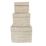 Rattan Box Anik quadratisch mit Deckel weiss