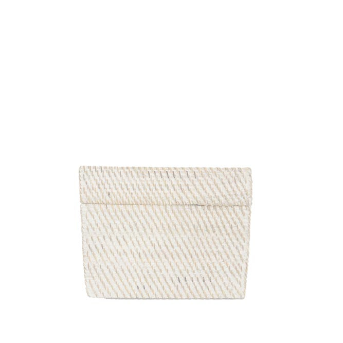 Rattan Box Anik quadratisch mit Deckel weiss
